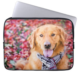 Golden Retriever In Scarf Laptop Sleeve