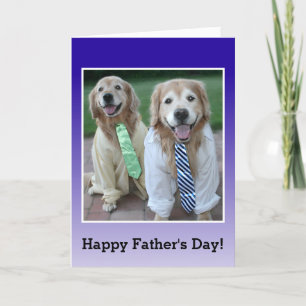 Golden Retriever in Shirt and Tie Father's Day Card