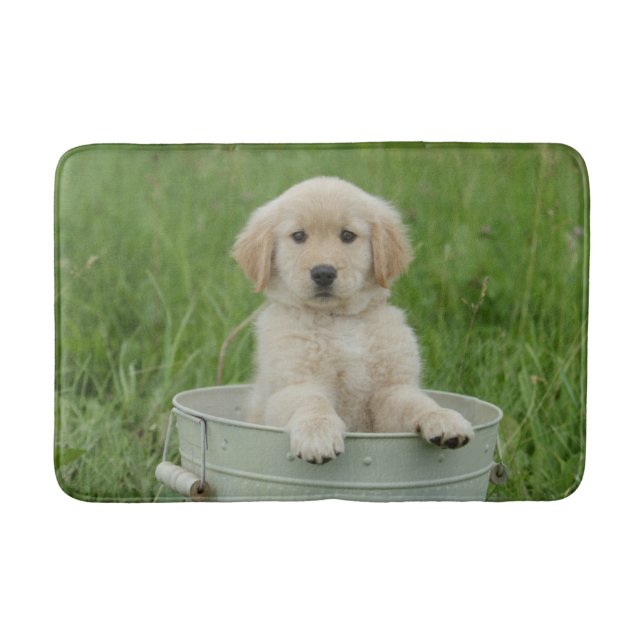 Golden Retriever In Wash Basin Bath Mat (Front)