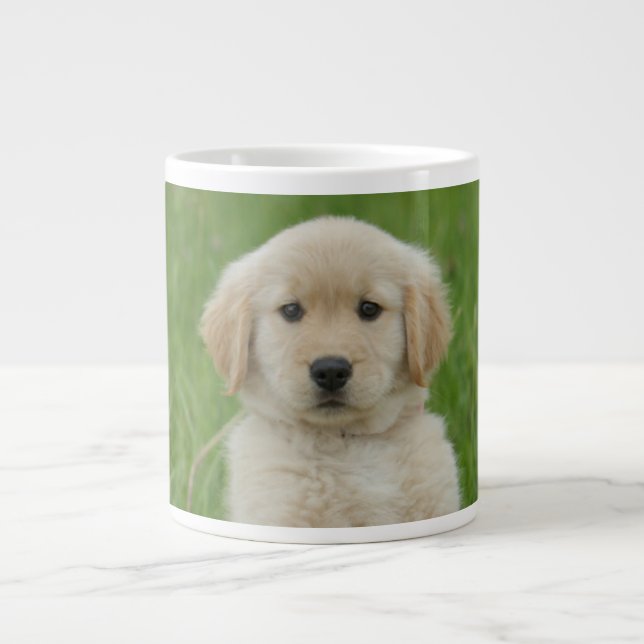 Golden Retriever In Wash Basin Large Coffee Mug (Front)