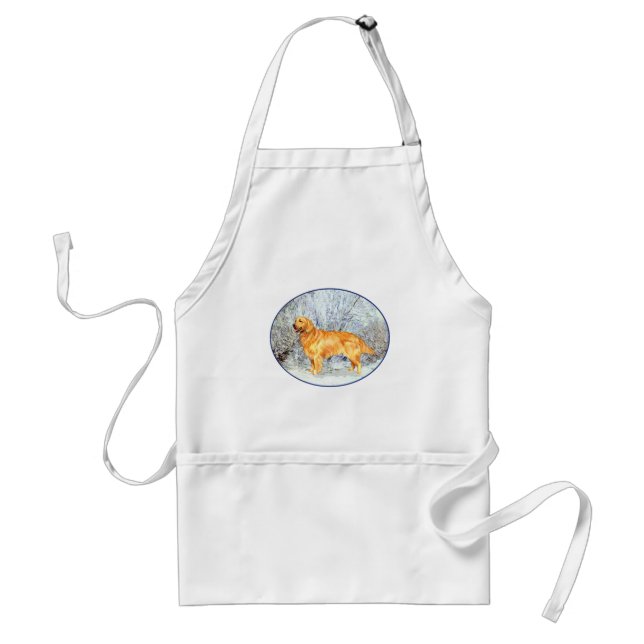 Golden Retriever in Wintertime Standard Apron (Front)