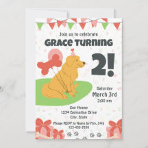 Golden Retriever Invitation anniversaire