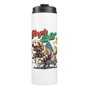 Golden Retriever Jingle Bell Santa Christmas Holid Thermal Tumbler