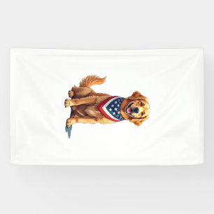 Golden Retriever July 4th Vintage Patriotic Tee 2 Banner