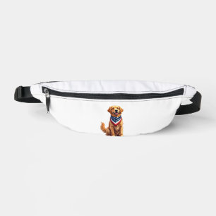 Golden Retriever July 4th Vintage Patriotic Tee 2 Fanny Pack