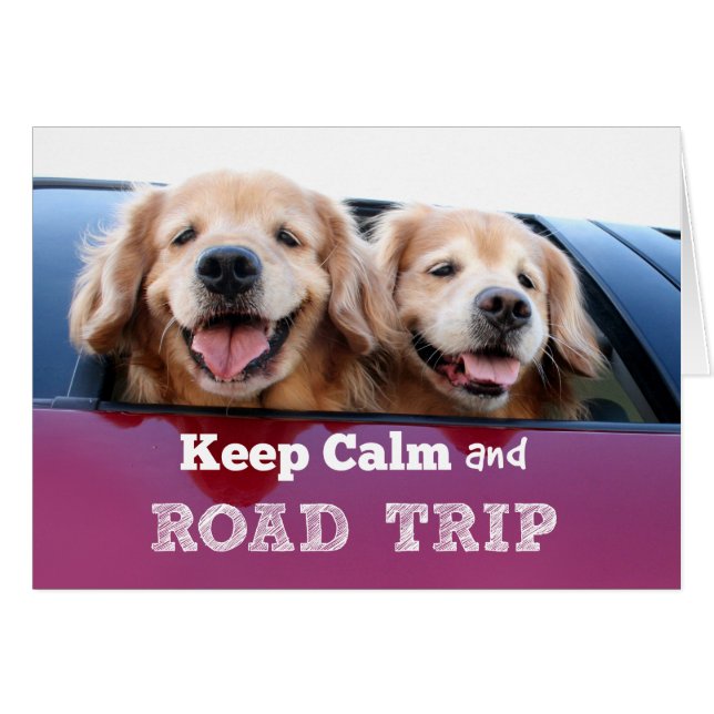 Golden Retriever Keep Calm and Road Trip (Front Horizontal)