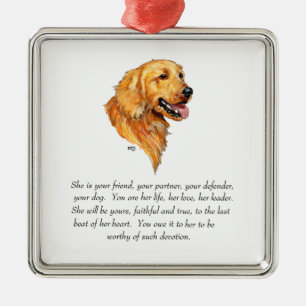 Golden Retriever Keepsake Metal Ornament