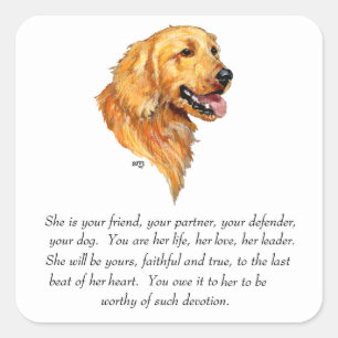 Golden Retriever Keepsake Square Sticker