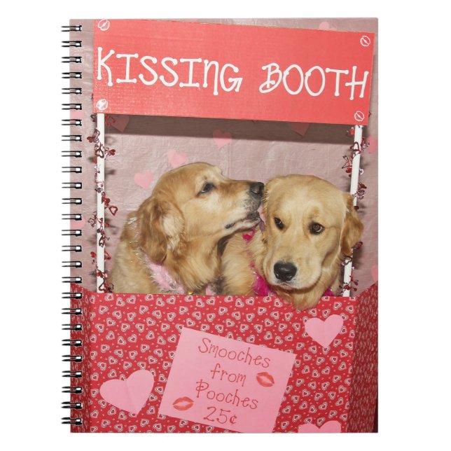 Golden Retriever Kissing Booth Notebook (Front)