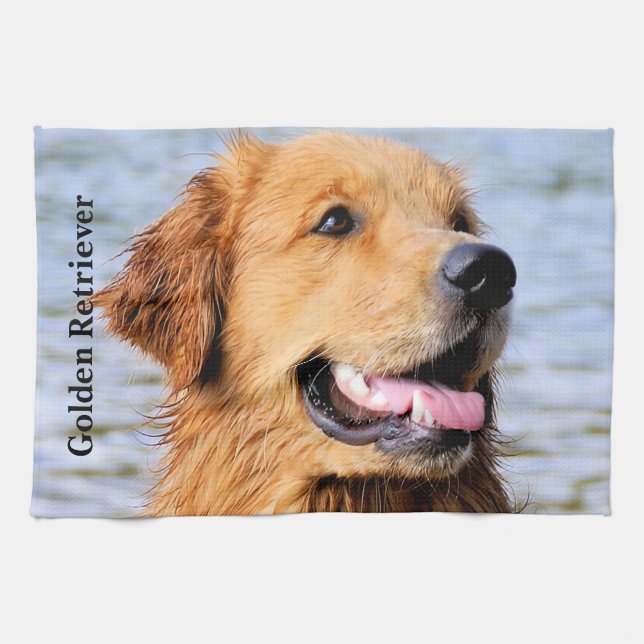 Golden Retriever Kitchen Towel (Horizontal)
