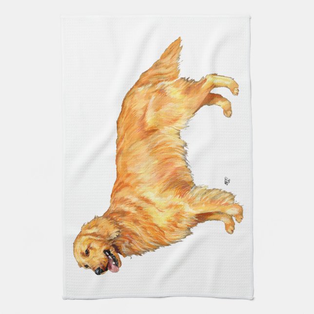 Golden Retriever Kitchen Towel (Vertical)