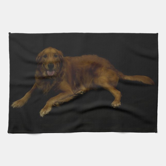 Golden Retriever Kitchen Towel (Horizontal)