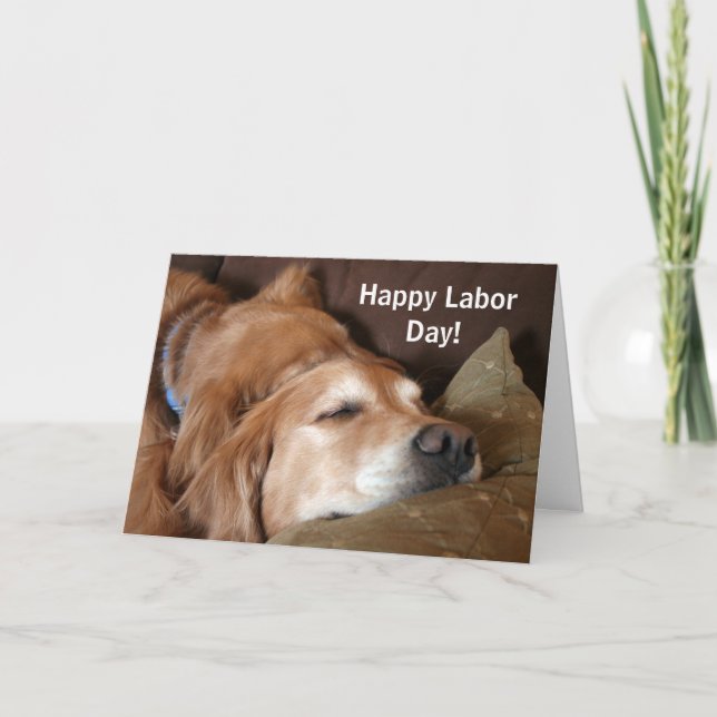 Golden Retriever Labour Day Card (Front)