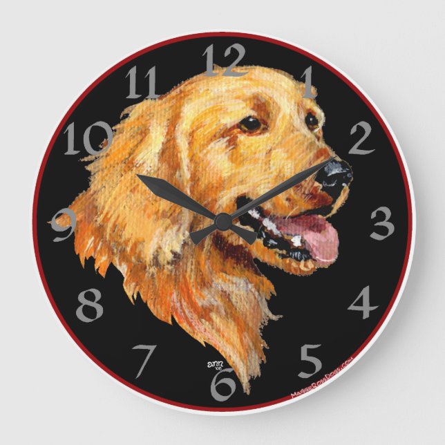 Golden Retriever Large Clock (Front)