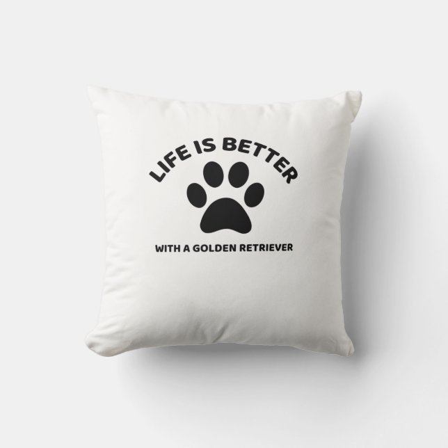 Golden retriever life throw pillow (Front)
