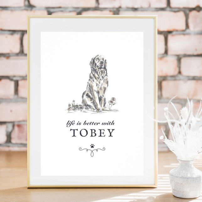 Golden Retriever Life'sBetter With Custom Dog Name Poster (Creator Uploaded)