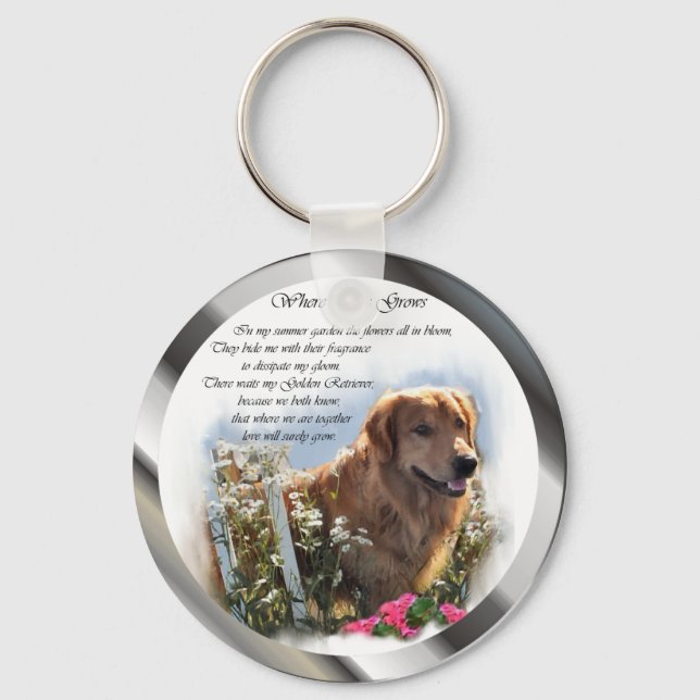 Golden Retriever Lovers Gifts Keychain (Front)