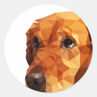Golden Retriever Low Poly Art Classic Round Sticker