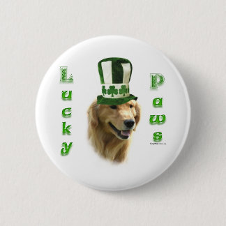 Golden Retriever Lucky Paws 2 Inch Round Button