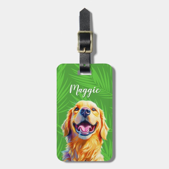 Golden Retriever Luggage Tag (Front Vertical)