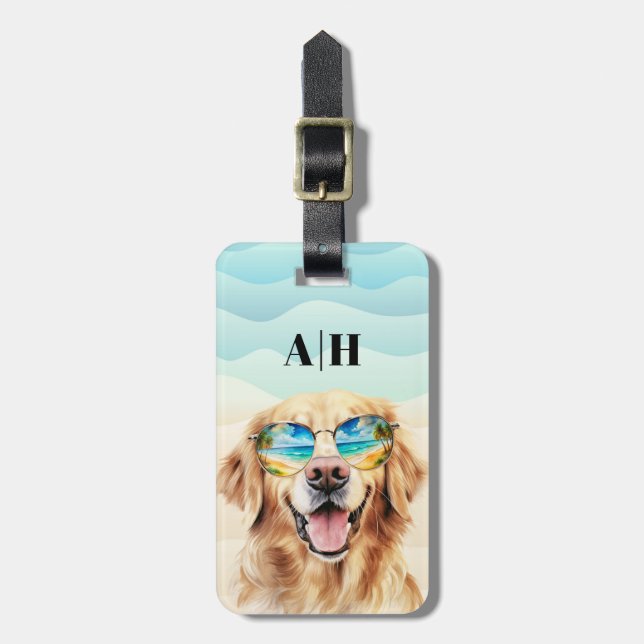 Golden Retriever Luggage Tag (Front Vertical)