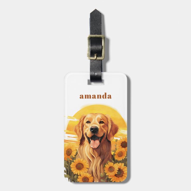 Golden Retriever Luggage Tags (Front Vertical)