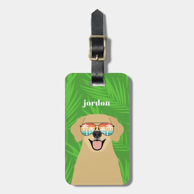 Golden Retriever Luggage Tags (Front Vertical)
