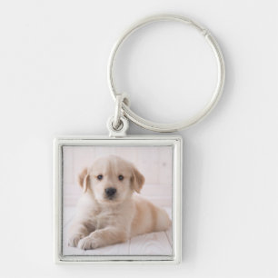 Golden Retriever Lying Down Keychain