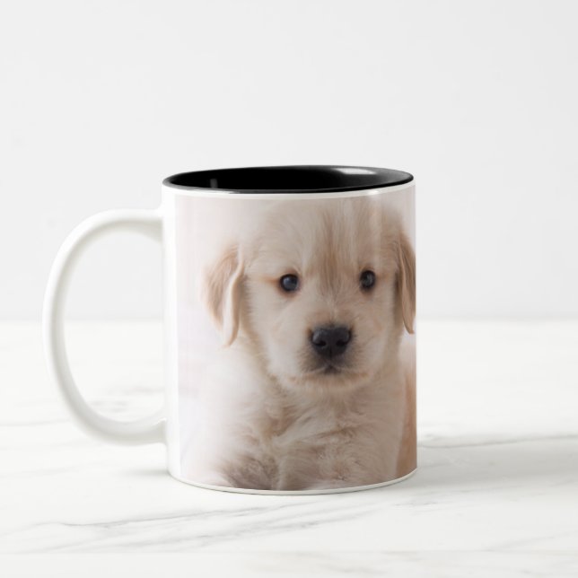 Golden Retriever Lying Down Two-Tone Coffee Mug (Left)