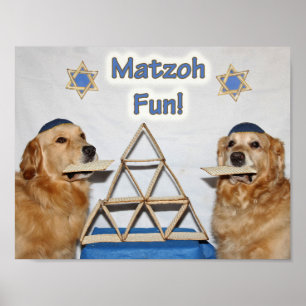 Golden Retriever Matzoh Fun Passover Poster