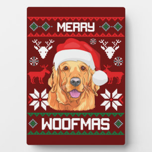 Golden Retriever Merry Woofmas Sweatshirt Dog Plaque