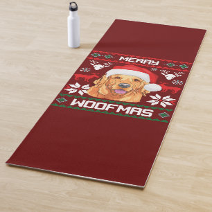 Golden Retriever Merry Woofmas Sweatshirt Dog Yoga Mat