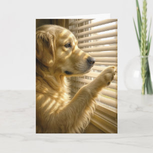 Golden Retriever Missing You Card