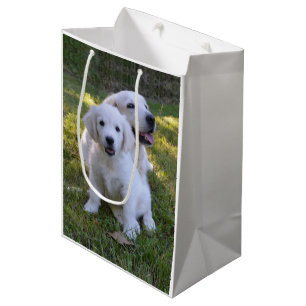 Golden Retriever Mom and Puppy Medium Gift Bag