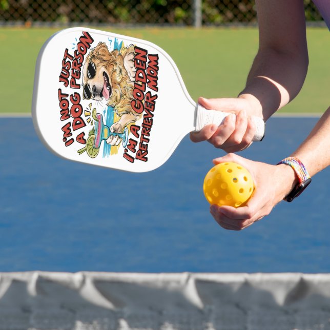 Golden Retriever Mom Cartoon Pickleball Paddle (Insitu)