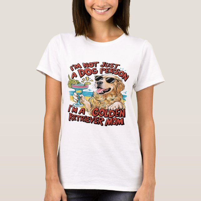 Golden Retriever Mom Cartoon T-Shirt (Front)