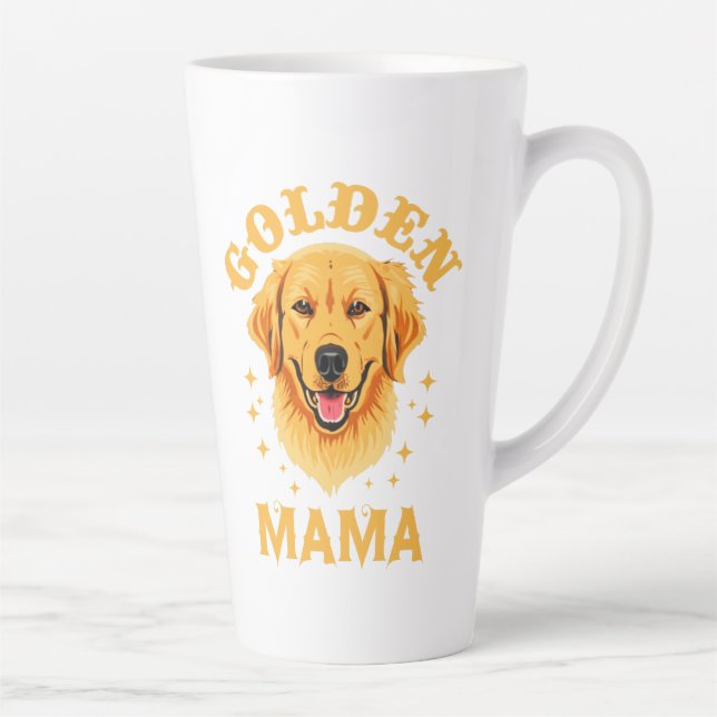 Golden Retriever Mom dog lover pet lover womens Latte Mug (Right)