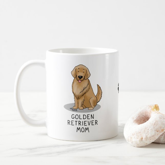 Golden Retriever Mom - Dog Mom Coffee Mug (With Donut)