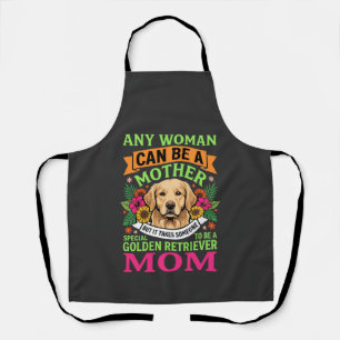 Golden Retriever Mom Floral Dog Lover Apron