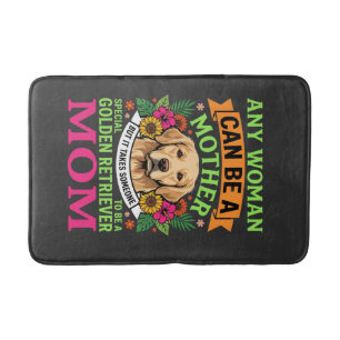 Golden Retriever Mom Floral Dog Lover Bath Mat