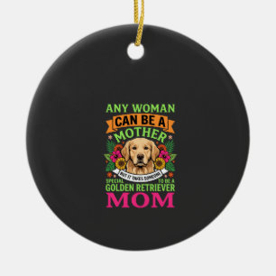 Golden Retriever Mom Floral Dog Lover Ceramic Ornament