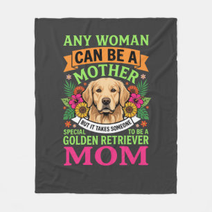 Golden Retriever Mom Floral Dog Lover Fleece Blanket