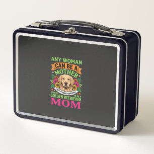 Golden Retriever Mom Floral Dog Lover Metal Lunch Box