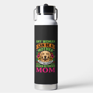 Golden Retriever Mom Floral Dog Lover Water Bottle