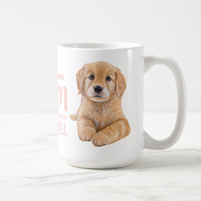 Golden Retriever Mom Gift Watercolor Puppy Dog   Coffee Mug (Right)