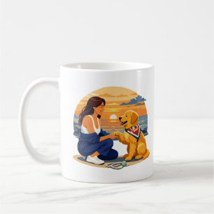 Golden Retriever Mom Life by the Sea Coffee Mug