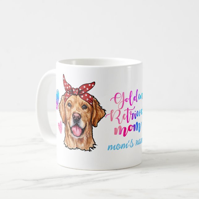 Golden Retriever Mom Mother's Day Dog Loving Mom Coffee Mug (Front Left)