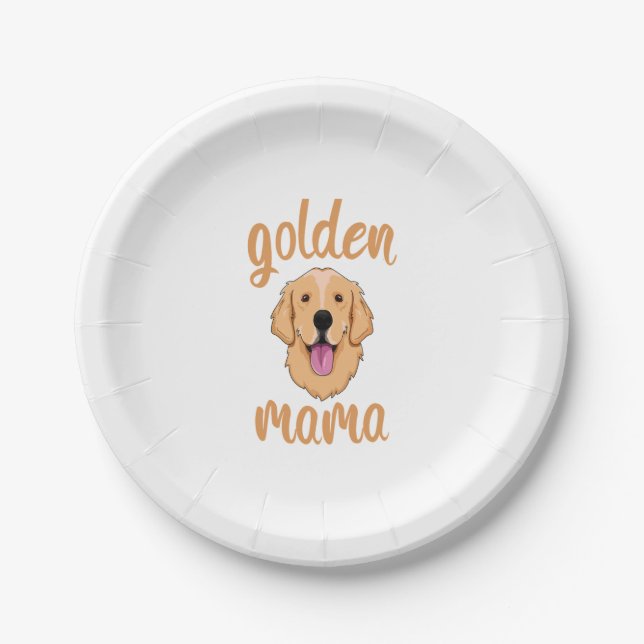 Golden Retriever Mom  Paper Plate (Front)