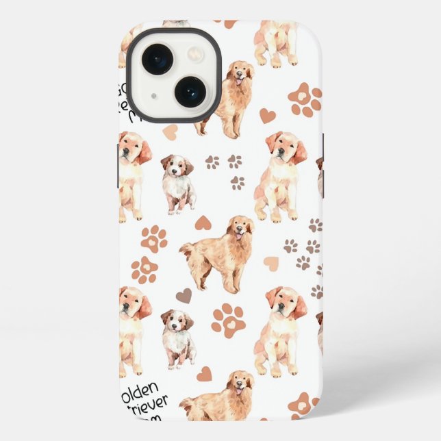 Golden Retriever Mom Pattern iPhone Case (Back)