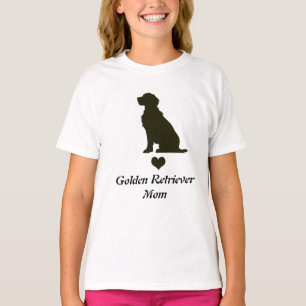 Golden Retriever Mom Silhouette Heart T-Shirt Dog